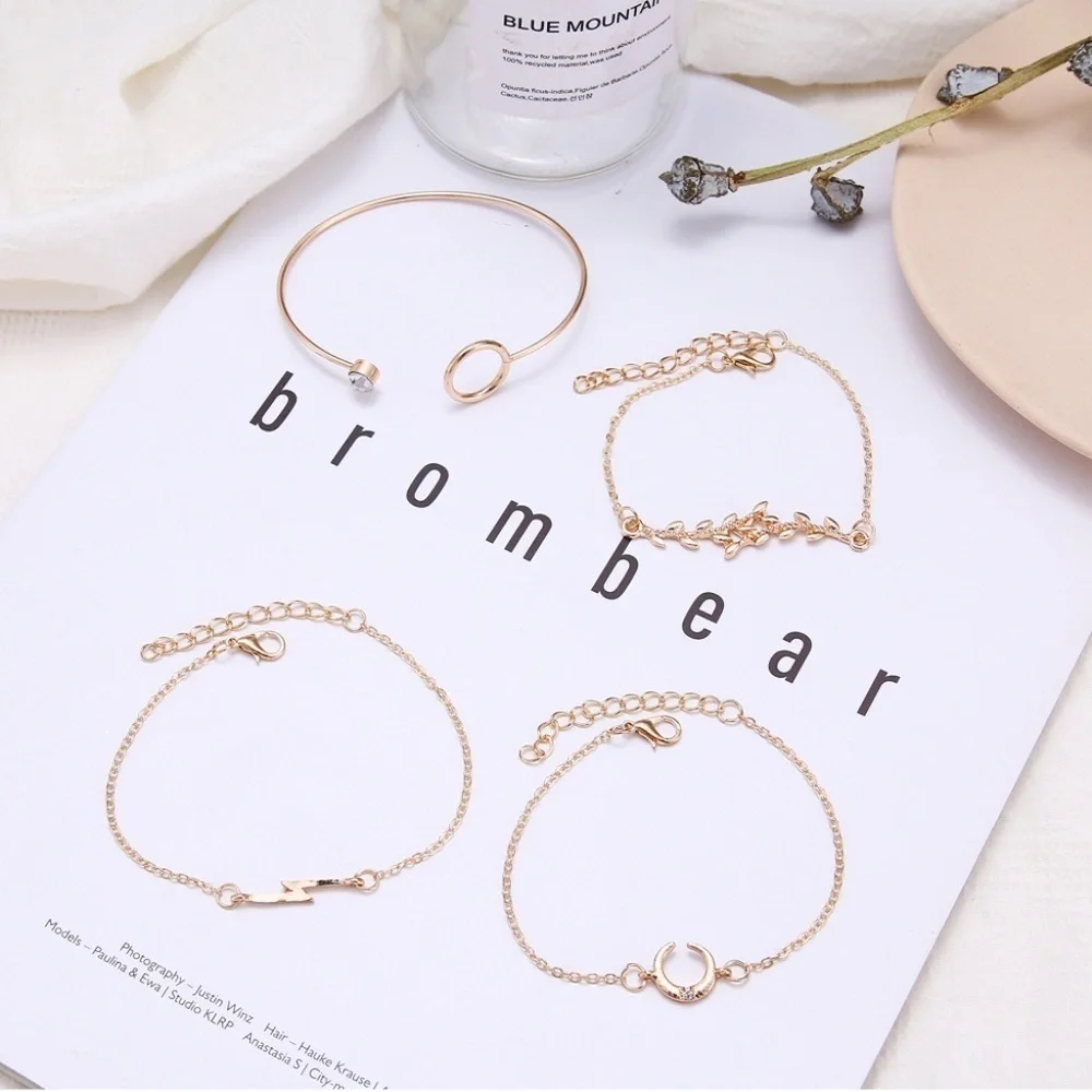 *AIRLIA* 4-Pc Gold Crescent Fashion Bracelet Set